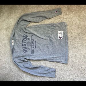 Gray thick champion long sleeve Boston University